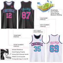 Laden Sie das Bild in den Galerie-Viewer, Custom Reversible Black Pink-Sky Blue Double Side Sublimation Basketball Suit Jersey