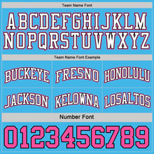 Laden Sie das Bild in den Galerie-Viewer, Custom Reversible Black Pink-Sky Blue Double Side Sublimation Basketball Suit Jersey