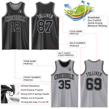 Laden Sie das Bild in den Galerie-Viewer, Custom Reversible Black Gray Double Side Sublimation Basketball Suit Jersey
