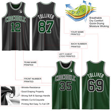 Laden Sie das Bild in den Galerie-Viewer, Custom Reversible Black Green-White Double Side Sublimation Basketball Suit Jersey
