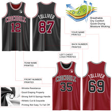 Laden Sie das Bild in den Galerie-Viewer, Custom Reversible Black Maroon-White Double Side Sublimation Basketball Suit Jersey
