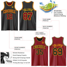 Laden Sie das Bild in den Galerie-Viewer, Custom Reversible Black Maroon-Gold Double Side Sublimation Basketball Suit Jersey