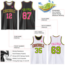 Laden Sie das Bild in den Galerie-Viewer, Custom Reversible Black Pink-Neon Green Double Side Sublimation Basketball Suit Jersey