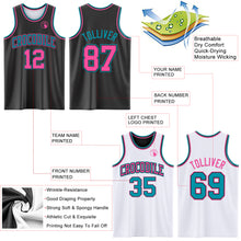Laden Sie das Bild in den Galerie-Viewer, Custom Reversible Black Pink-Teal Double Side Sublimation Basketball Suit Jersey