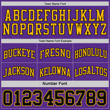 Laden Sie das Bild in den Galerie-Viewer, Custom Reversible Black Purple-Gold Double Side Sublimation Basketball Suit Jersey