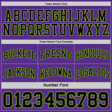 Laden Sie das Bild in den Galerie-Viewer, Custom Reversible Black Purple-Neon Green Double Side Sublimation Basketball Suit Jersey