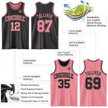 Laden Sie das Bild in den Galerie-Viewer, Custom Reversible Black Medium Pink Double Side Sublimation Basketball Suit Jersey