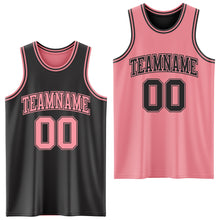 Laden Sie das Bild in den Galerie-Viewer, Custom Reversible Black Medium Pink Double Side Sublimation Basketball Suit Jersey