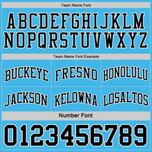 Laden Sie das Bild in den Galerie-Viewer, Custom Reversible Black Sky Blue-White Double Side Sublimation Basketball Suit Jersey