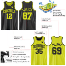 Laden Sie das Bild in den Galerie-Viewer, Custom Reversible Black Neon Yellow Double Side Sublimation Basketball Suit Jersey