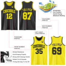 Laden Sie das Bild in den Galerie-Viewer, Custom Reversible Black Light Yellow Double Side Sublimation Basketball Suit Jersey