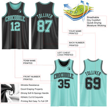 Laden Sie das Bild in den Galerie-Viewer, Custom Reversible Black Ice Blue Double Side Sublimation Basketball Suit Jersey