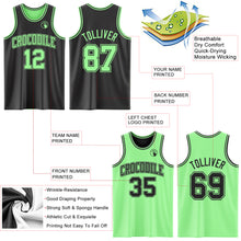 Laden Sie das Bild in den Galerie-Viewer, Custom Reversible Black Pea Green Double Side Sublimation Basketball Suit Jersey