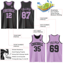 Laden Sie das Bild in den Galerie-Viewer, Custom Reversible Black Light Purple Double Side Sublimation Basketball Suit Jersey