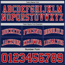 Laden Sie das Bild in den Galerie-Viewer, Custom Navy Red-White Reversible Double Side Sublimation Basketball Suit Jersey