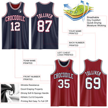 Laden Sie das Bild in den Galerie-Viewer, Custom Navy White-Maroon Reversible Double Side Sublimation Basketball Suit Jersey