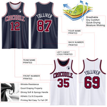 Laden Sie das Bild in den Galerie-Viewer, Custom Navy Maroon-White Reversible Double Side Sublimation Basketball Suit Jersey