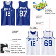 Laden Sie das Bild in den Galerie-Viewer, Custom Royal White Reversible Double Side Sublimation Basketball Suit Jersey