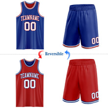 Laden Sie das Bild in den Galerie-Viewer, Custom Royal White-Red Reversible Double Side Sublimation Basketball Suit Jersey