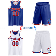 Laden Sie das Bild in den Galerie-Viewer, Custom Royal Red-White Reversible Double Side Sublimation Basketball Suit Jersey