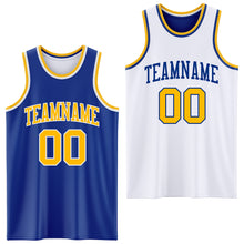 Laden Sie das Bild in den Galerie-Viewer, Custom Royal Gold-White Reversible Double Side Sublimation Basketball Suit Jersey