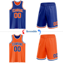 Laden Sie das Bild in den Galerie-Viewer, Custom Royal Orange-White Reversible Double Side Sublimation Basketball Suit Jersey