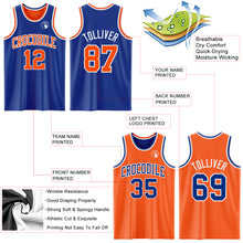 Laden Sie das Bild in den Galerie-Viewer, Custom Royal Orange-White Reversible Double Side Sublimation Basketball Suit Jersey