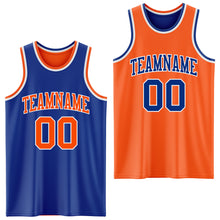 Laden Sie das Bild in den Galerie-Viewer, Custom Royal Orange-White Reversible Double Side Sublimation Basketball Suit Jersey