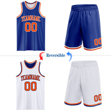 Laden Sie das Bild in den Galerie-Viewer, Custom Royal Orange-White Reversible Double Side Sublimation Basketball Suit Jersey