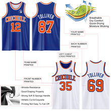 Laden Sie das Bild in den Galerie-Viewer, Custom Royal Orange-White Reversible Double Side Sublimation Basketball Suit Jersey