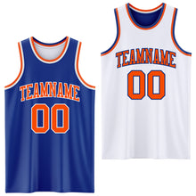 Laden Sie das Bild in den Galerie-Viewer, Custom Royal Orange-White Reversible Double Side Sublimation Basketball Suit Jersey