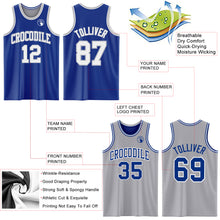 Laden Sie das Bild in den Galerie-Viewer, Custom Royal White-Gray Reversible Double Side Sublimation Basketball Suit Jersey