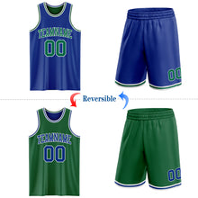 Laden Sie das Bild in den Galerie-Viewer, Custom Royal Kelly Green-White Reversible Double Side Sublimation Basketball Suit Jersey