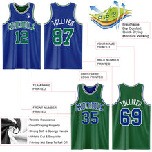 Laden Sie das Bild in den Galerie-Viewer, Custom Royal Kelly Green-White Reversible Double Side Sublimation Basketball Suit Jersey