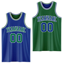 Laden Sie das Bild in den Galerie-Viewer, Custom Royal Kelly Green-White Reversible Double Side Sublimation Basketball Suit Jersey