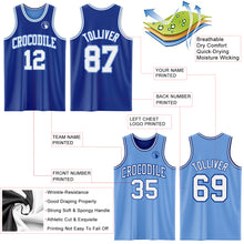Laden Sie das Bild in den Galerie-Viewer, Custom Royal White-Light Blue Reversible Double Side Sublimation Basketball Suit Jersey