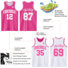 Laden Sie das Bild in den Galerie-Viewer, Custom Pink White Reversible Double Side Sublimation Basketball Suit Jersey
