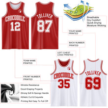Laden Sie das Bild in den Galerie-Viewer, Custom Red White Reversible Double Side Sublimation Basketball Suit Jersey