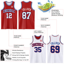 Laden Sie das Bild in den Galerie-Viewer, Custom Red White-Royal Reversible Double Side Sublimation Basketball Suit Jersey