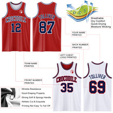 Laden Sie das Bild in den Galerie-Viewer, Custom Red Navy-White Reversible Double Side Sublimation Basketball Suit Jersey