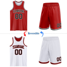 Laden Sie das Bild in den Galerie-Viewer, Custom Red Black-White Reversible Double Side Sublimation Basketball Suit Jersey