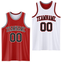 Laden Sie das Bild in den Galerie-Viewer, Custom Red Black-White Reversible Double Side Sublimation Basketball Suit Jersey
