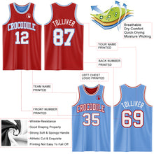 Laden Sie das Bild in den Galerie-Viewer, Custom Red White-Light Blue Reversible Double Side Sublimation Basketball Suit Jersey