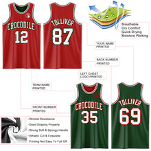 Laden Sie das Bild in den Galerie-Viewer, Custom Red White-Green Reversible Double Side Sublimation Basketball Suit Jersey