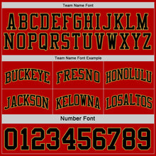 Laden Sie das Bild in den Galerie-Viewer, Custom Red Black-Old Gold Reversible Double Side Sublimation Basketball Suit Jersey