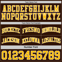 Laden Sie das Bild in den Galerie-Viewer, Custom Brown Gold-White Reversible Double Side Sublimation Basketball Suit Jersey
