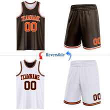 Laden Sie das Bild in den Galerie-Viewer, Custom Brown Orange-White Reversible Double Side Sublimation Basketball Suit Jersey
