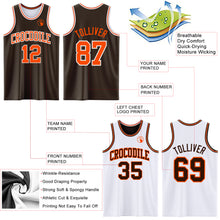 Laden Sie das Bild in den Galerie-Viewer, Custom Brown Orange-White Reversible Double Side Sublimation Basketball Suit Jersey