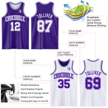 Laden Sie das Bild in den Galerie-Viewer, Custom Purple White Reversible Double Side Sublimation Basketball Suit Jersey