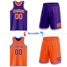 Laden Sie das Bild in den Galerie-Viewer, Custom Purple Orange-White Reversible Double Side Sublimation Basketball Suit Jersey
